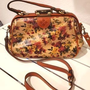 Patricia Nash Leather Floral Clasp Crossbody Handbag